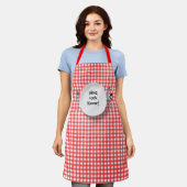 Alexa commando op wit bord schort (Gedragen)