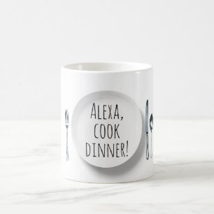 Alexa controle commando voor koken diner koffiemok