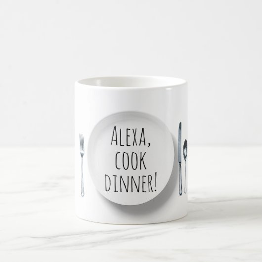 Alexa controle commando voor koken diner koffiemok (Center)