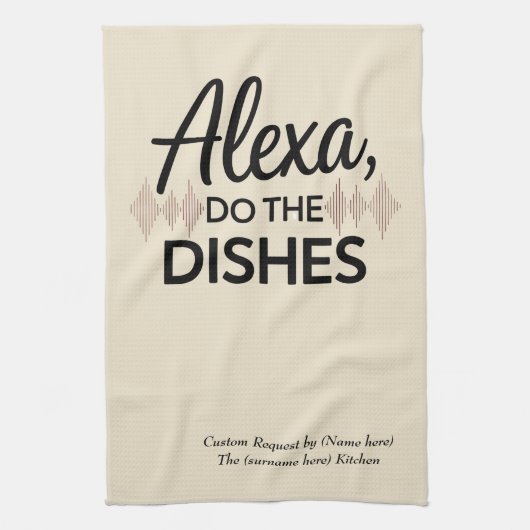 Alexa doen de afwas sassy theedoek laken cadeau (Verticaal)