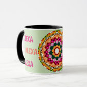ALEXA ~ Gepersonaliseerde edelstenen fractal ~ Mok (Voorkant links)