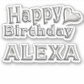 Alexa Happy Birthday silver Aufkleber Sticker (Voorkant)
