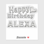 Alexa Happy Birthday silver Aufkleber Sticker (Vel)