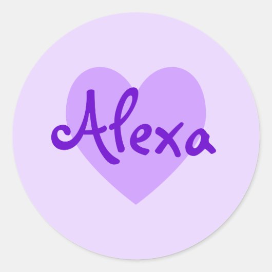 Alexa in het Paars Ronde Sticker (Voorkant)