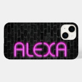 ALEXA in PINK Neon Lights Case-Mate iPhone Case (Achterkant (horizontaal))