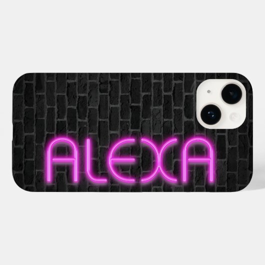 ALEXA in PINK Neon Lights Case-Mate iPhone Case (Achterkant (horizontaal))