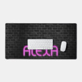 ALEXA in ROZE neonlichten op baksteen Bureaumat (Keyboard & Muis)