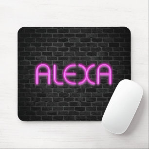 ALEXA in roze neonverlichting Muismat