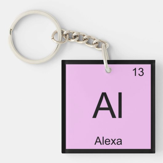Alexa Name Chemistry Element Periodic Table Sleutelhanger (voorkant)