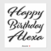 Alexa Name Vorname black Sticker Geburtstag (Vel)