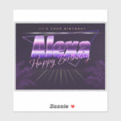Alexa Name Vorname lila retro Sticker Geburtstag (Vel)