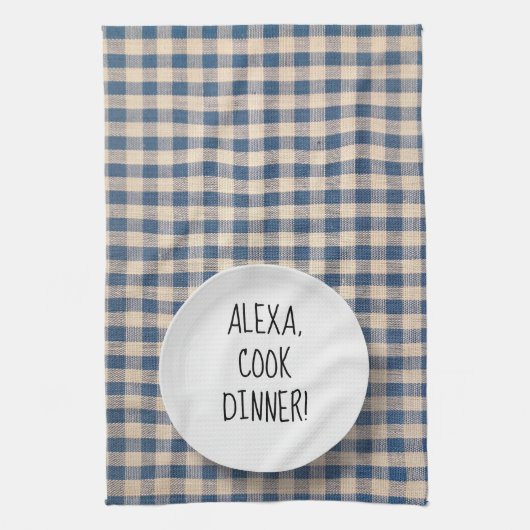 Alexa-opdracht humor theedoek (Verticaal)