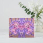 ALEXA ~ Pastel roze en Paars 3D-ontwerp ~ Briefkaart (Staand voorkant)