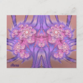 ALEXA ~ Pastel roze en Paars 3D-ontwerp ~ Briefkaart