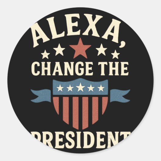 Alexa Trump president Ronde Sticker (Voorkant)