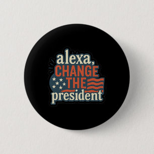 Alexa, verander de president anti-Trump grappig Tr Ronde Button 5,7 Cm