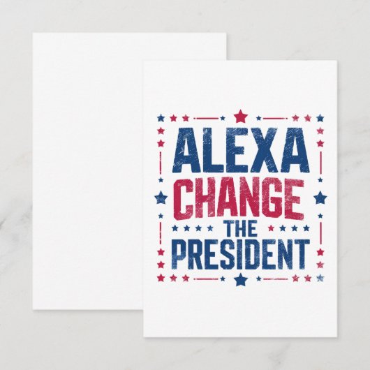 Alexa Verander het President Grappig Politiek Bedankkaart (Voorkant / Achterkant)