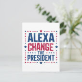 Alexa Verander het President Grappig Politiek Briefkaart (Staand voorkant)