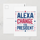 Alexa Verander het President Grappig Politiek Briefkaart (Voorkant / Achterkant)
