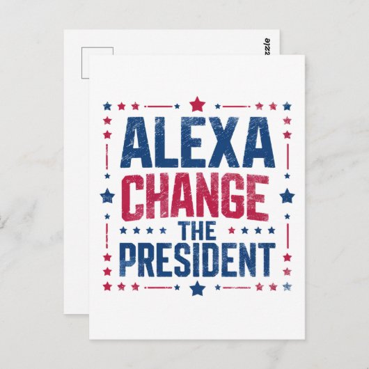 Alexa Verander het President Grappig Politiek Briefkaart (Voorkant / Achterkant)