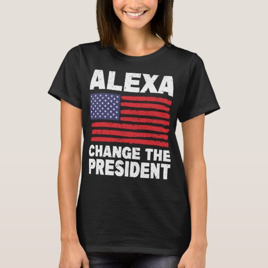 Alexa verander het President met grappige politiek T-shirt (Voorkant)