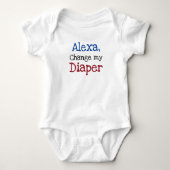 Alexa, verander mijn luier Funny Baby Romper (Voorkant)