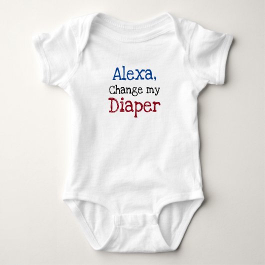 Alexa, verander mijn luier Funny Baby Romper (Voorkant)