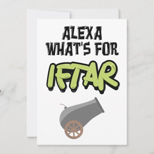 Alexa Wat is Iftar Ramadan Grappige Meme Feestdagenkaart (Voorkant)