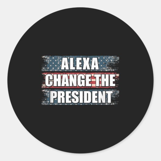 Alexa wijzigt het President Funny Trump Ronde Sticker (Voorkant)