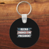 Alexa wijzigt het President Funny Trump Sleutelhanger (Voorkant)
