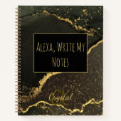 Alexa Write My Notes Black and Gold Monogram Notitieboek (Voorkant)