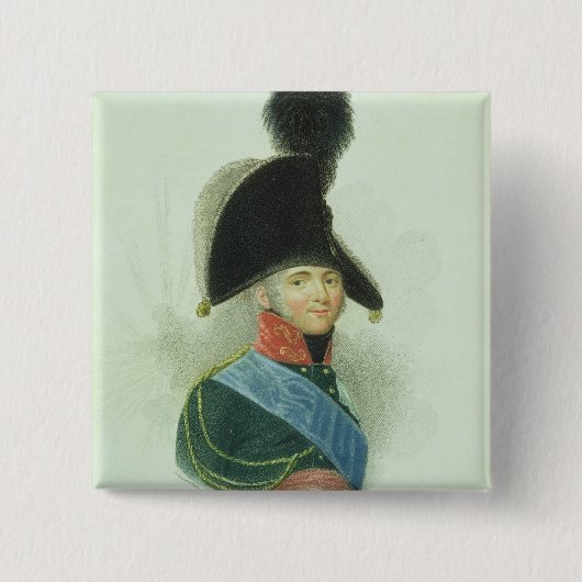 Alexander (1777-1825) de Grote keizer van alle Vierkante Button 5,1 Cm (Voorkant)