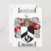 Alexander Coat of Arms/Alexander Family Crest Briefkaart (Voorkant / Achterkant)