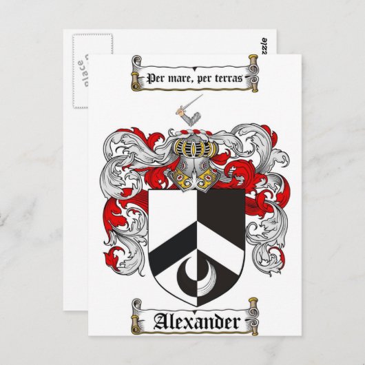 Alexander Coat of Arms/Alexander Family Crest Briefkaart (Voorkant / Achterkant)
