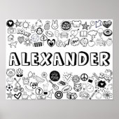 'ALEXANDER' Color-it-Yourself-contourontwerp Poster (Voorkant)