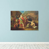 Alexander de Grote bezoekt Diogenes op Korinthe Canvas Afdruk (Insitu (Houten vloer))