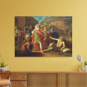 Alexander de Grote bezoekt Diogenes op Korinthe Canvas Afdruk (Insitu (Woonkamer))