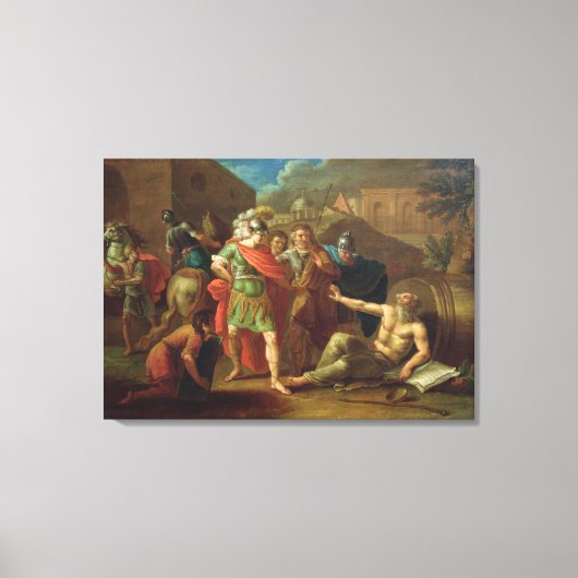 Alexander de Grote bezoekt Diogenes op Korinthe Canvas Afdruk (Voorkant)