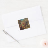 Alexander de Grote bezoekt Diogenes op Korinthe Vierkante Sticker (Envelop)