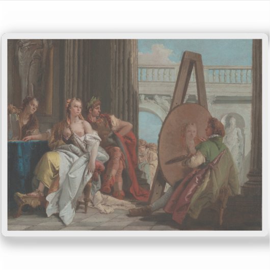 Alexander de Grote en Campaspe in de Apelles Studi Sticker (Voorkant)