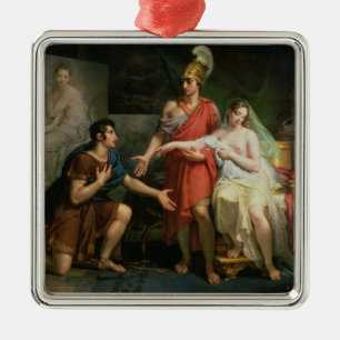 Alexander de Grote Handen over Campaspe Metalen Ornament