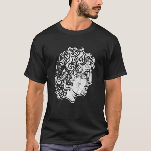 Alexander De Grote Hoofd Griekenland Geschiedenis T-shirt (Voorkant)