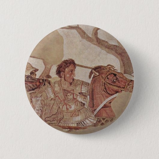 Alexander de Grote in de Oorlog Ronde Button 5,7 Cm (Voorkant)