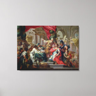 Alexander de Grote in de tempel van Jeruzalem Canvas Afdruk