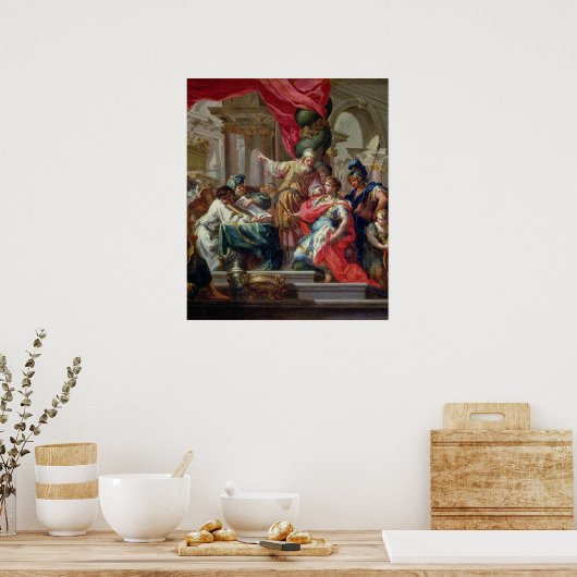 Alexander de Grote in de tempel van Jeruzalem Poster (Keuken)