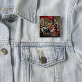 Alexander de Grote in de tempel van Jeruzalem Vierkante Button 5,1 Cm (In situ)