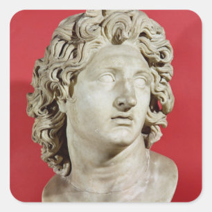 Alexander de Grote Koning van Macedonië Vierkante Sticker