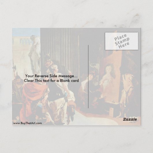 Alexander de Grote van Giovanni Battista Tiepolo Briefkaart (Achterkant)