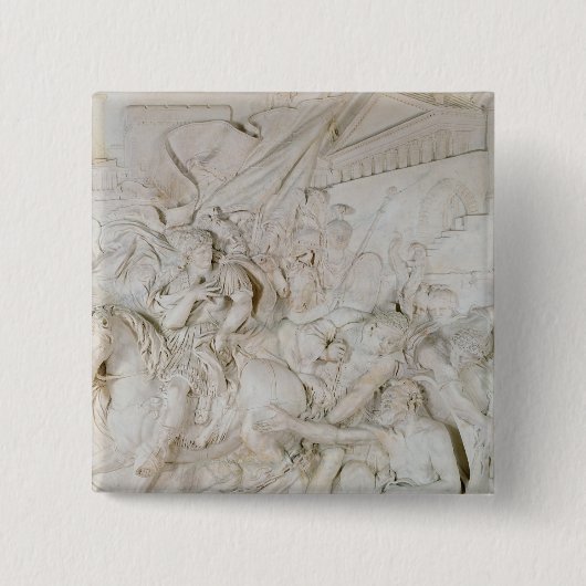 Alexander de Grote Vierkante Button 5,1 Cm (Voorkant)