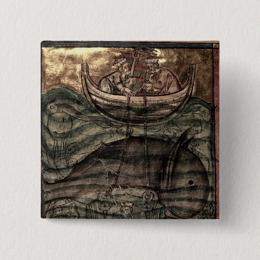 Alexander de Grote Vierkante Button 5,1 Cm (Voorkant)